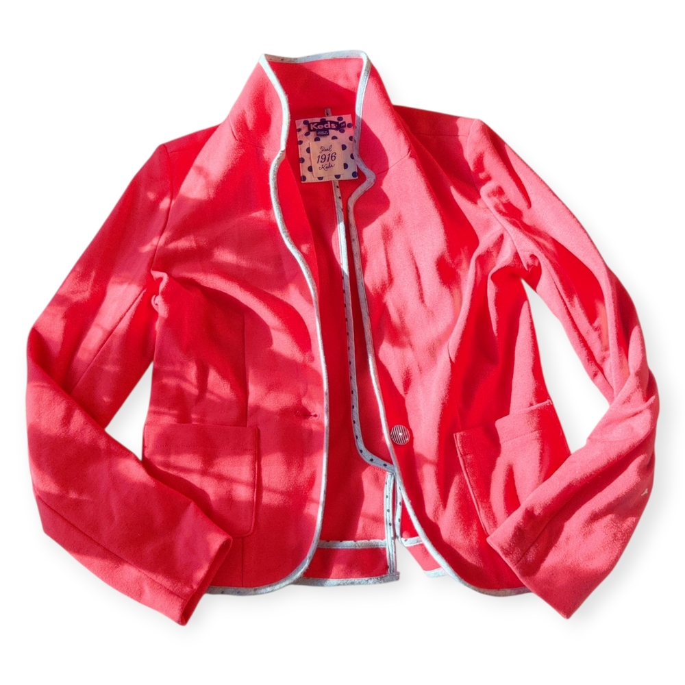 Keds Coral Campus Jacket with Gray Trim